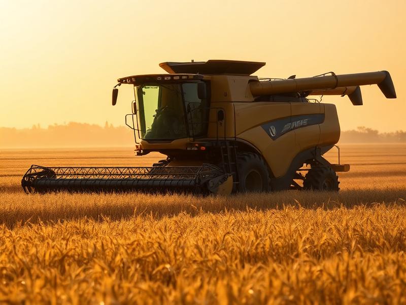 Row-crop tractor and round baler working a field