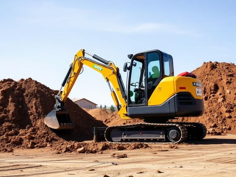 Skid steer and compact excavator on a worksite